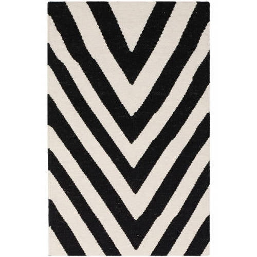 8' x 10' Black Safavieh Dhurries Collection DHU568C Handmade Flatweave Premium Wool Area Rug Ivory 8' x 10' Black Safavieh Dhurries Collection DHU568C Handmade Flatweave Premium Wool Area Rug Ivory